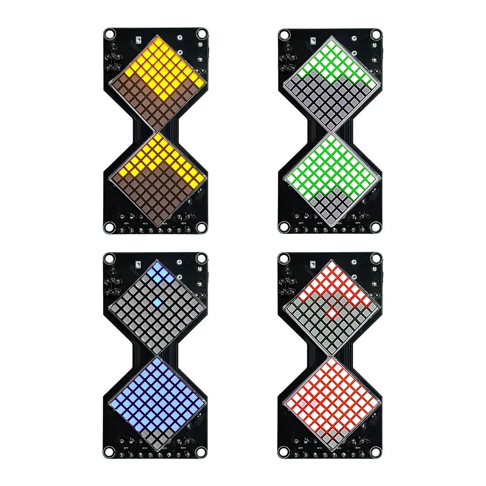 DC 5V LED Dot Matrix Electronic Hourglass DIY Kit Gravity-Sensing Timer Soldering Practice Electronics DIY Components Micro USB